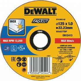 Disc Abraziv DeWalt DT43902, Ø125 x 1 x 22.23 mm, Pentru INOX