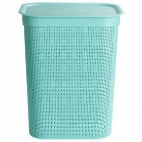 Cos rufe plastic cu capac verde Rotho Brisen 50L