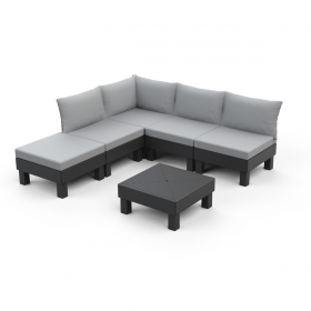 Set complet de mobilier gradina 5 locuri cu masuta grafit Keter Elements